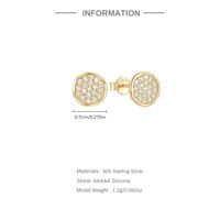 1 Pair Simple Style Geometric Plating Inlay Sterling Silver Zircon Ear Studs main image 2