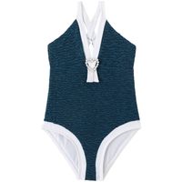 Girl's Ditsy Floral Color Block Solid Color One-pieces Kids Swimwear main image 9