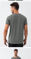 Lattice Solid Color T-shirt Men's Clothing main image 3