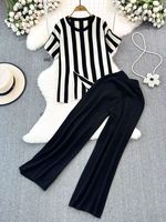 Daily Street Women's Casual Stripe Polyester Pants Sets Pants Sets main image 5