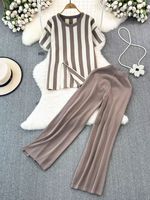 Daily Street Women's Casual Stripe Polyester Pants Sets Pants Sets main image 2