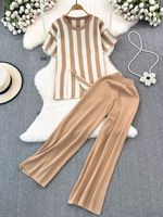 Daily Street Women's Casual Stripe Polyester Pants Sets Pants Sets main image 3