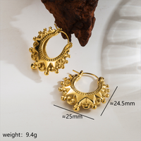 1 Pair Modern Style Simple Style Classic Style C Shape Solid Color Stainless Steel 18K Gold Plated Earrings Ear Studs sku image 6