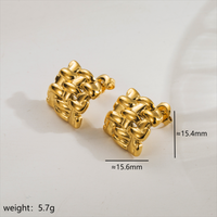 1 Par Estilo Moderno Estilo Simple Estilo Clásico Forma De C Color Sólido Acero Inoxidable Chapados en oro de 18k Aretes Pendientes sku image 2