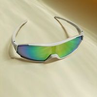 Modern Style Sweet Artistic Solid Color Pc Resin Shield Full Frame Kids Sunglasses sku image 2