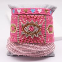 IG Style Devil's Eye Heart Shape Artificial Crystal Glass Knitting Women's Bracelets sku image 4