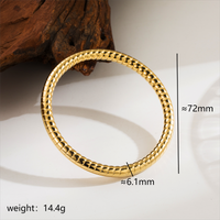 Stainless Steel 14K Gold Plated Modern Style Simple Style Commute Solid Color Indentation Bangle sku image 4