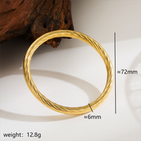 Stainless Steel 14K Gold Plated Modern Style Simple Style Commute Solid Color Indentation Bangle sku image 6