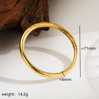 Acier Inoxydable Plaqué Or 14K Style Moderne Style Simple Commuer Couleur Unie Échancrure Bracelet sku image 5