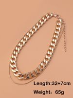 Wholesale Vintage Style Simple Style Classic Style Solid Color Lock Copper Toggle Inlay Gold Plated Rhodium Plated Silver Plated Zircon Double Layer Necklaces Pendant Necklace sku image 1