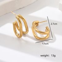 1 Pair Sweet Simple Style Classic Style Geometric 201 Stainless Steel 18K Gold Plated Ear Studs main image 2
