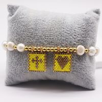 Simple Style Commute Cross Round Heart Shape Artificial Crystal Glass Knitting Women's Bracelets sku image 3