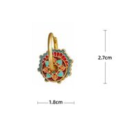 1 Pair Classical Flower Enamel Copper Drop Earrings main image 2