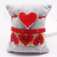 IG Style Heart Shape Glass Knitting Women's Bracelets sku image 4