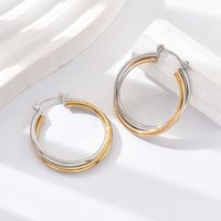 1 Pair Sweet Pastoral Simple Style Twist 201 Stainless Steel 18K Gold Plated Earrings main image 8