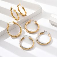 1 Pair Sweet Pastoral Simple Style Twist 201 Stainless Steel 18K Gold Plated Earrings main image 1