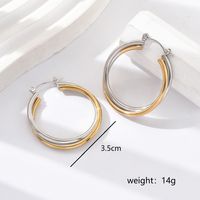 1 Pair Sweet Pastoral Simple Style Twist 201 Stainless Steel 18K Gold Plated Earrings sku image 2