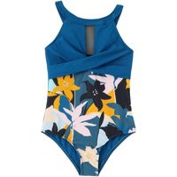 Girl's Ditsy Floral Color Block Solid Color One-pieces Kids Swimwear main image 6
