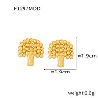 1 Par Casual Estilo Simple Triángulo Rombo Enchapado Acero Titanio Chapados en oro de 18k Pendientes sku image 3