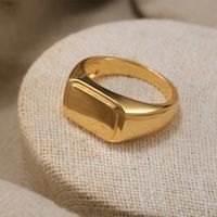Sterling Silver 18K Gold Plated Simple Style Shiny Solid Color Knitting Rings main image 5