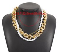 Punk Pearl Chain Imitation Pearl Alloy Criss Cross Women's Necklace main image 6