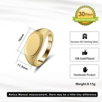 Sterling Silver 18K Gold Plated Simple Style Shiny Geometric Polishing Rings main image 2