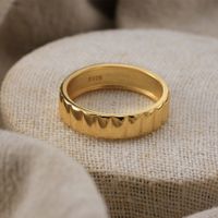 Sterling Silver 18K Gold Plated IG Style Simple Style Solid Color Polishing Rings main image 1