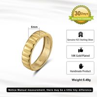 Sterling Silver 18K Gold Plated IG Style Simple Style Solid Color Polishing Rings main image 2