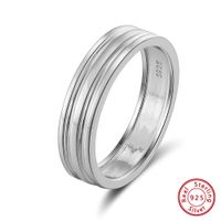Sterling Silver 18K Gold Plated Casual Simple Style Solid Color Polishing Rings sku image 8