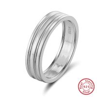 Sterling Silver 18K Gold Plated Casual Simple Style Solid Color Polishing Rings sku image 5