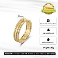 Sterling Silver 18K Gold Plated Casual Simple Style Solid Color Polishing Rings main image 2