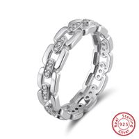 Simple Style Shiny Geometric Sterling Silver Polishing Plating Inlay Zircon Men's Rings sku image 5