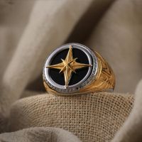 Hip-Hop Simple Style Star Sterling Silver Polishing Plating Inlay Zircon Men's Rings main image 4