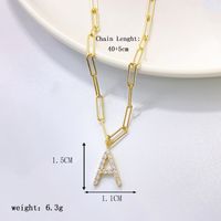 Sterling Silver Y2K Casual Simple Style Letter Plating Inlay Zircon Pendant Necklace main image 2