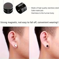 10 Pairs Rock Classic Style Shiny Round Inlay 304 Stainless Steel Zircon Ear Cuffs main image 7