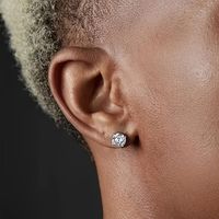 10 Pairs Rock Classic Style Shiny Round Inlay 304 Stainless Steel Zircon Ear Cuffs main image 3