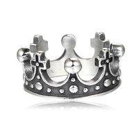 Stainless Steel 18K Gold Plated Hip-Hop Retro Crown None Rings sku image 1