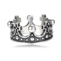 Stainless Steel 18K Gold Plated Hip-Hop Retro Crown None Rings sku image 2