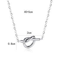Wholesale Sweet Simple Style Heart Shape Knot 201 Stainless Steel Plating Inlay White Gold Plated Zircon Necklace main image 4