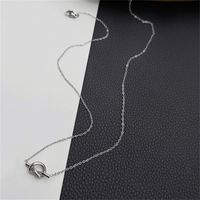 Wholesale Sweet Simple Style Heart Shape Knot 201 Stainless Steel Plating Inlay White Gold Plated Zircon Necklace main image 7