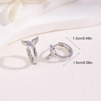 1 Pair Simple Style Fish Tail Brass Rhodium Plated Earrings sku image 1