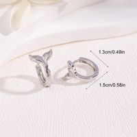 1 Pair Simple Style Fish Tail Brass Rhodium Plated Earrings main image 2