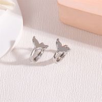 1 Pair Simple Style Fish Tail Brass Rhodium Plated Earrings main image 3