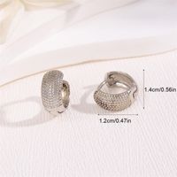 1 Pair Simple Style Solid Color Grid Hollow Out Brass Rhodium Plated Earrings main image 2