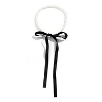 Retro Bow Knot Imitation Pearl Flannel Beaded Women's Bracelets Necklace main image 2