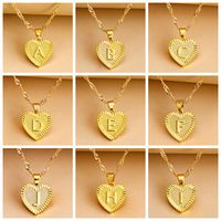 Simple Style Letter Heart Shape Alloy Plating Women's Pendant Necklace main image 1