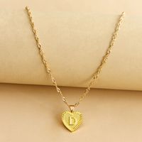 Simple Style Letter Heart Shape Alloy Plating Women's Pendant Necklace sku image 4