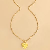 Simple Style Letter Heart Shape Alloy Plating Women's Pendant Necklace main image 4