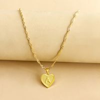 Simple Style Letter Heart Shape Alloy Plating Women's Pendant Necklace sku image 1