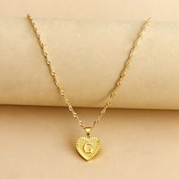 Simple Style Letter Heart Shape Alloy Plating Women's Pendant Necklace sku image 7